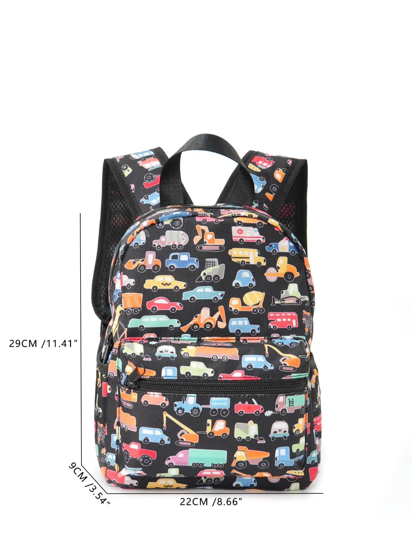 1 Pc Kids Boy Girl Cute Cartoon Unicorn Car Print Large Capacity Backpack Suitable For School Daily Use