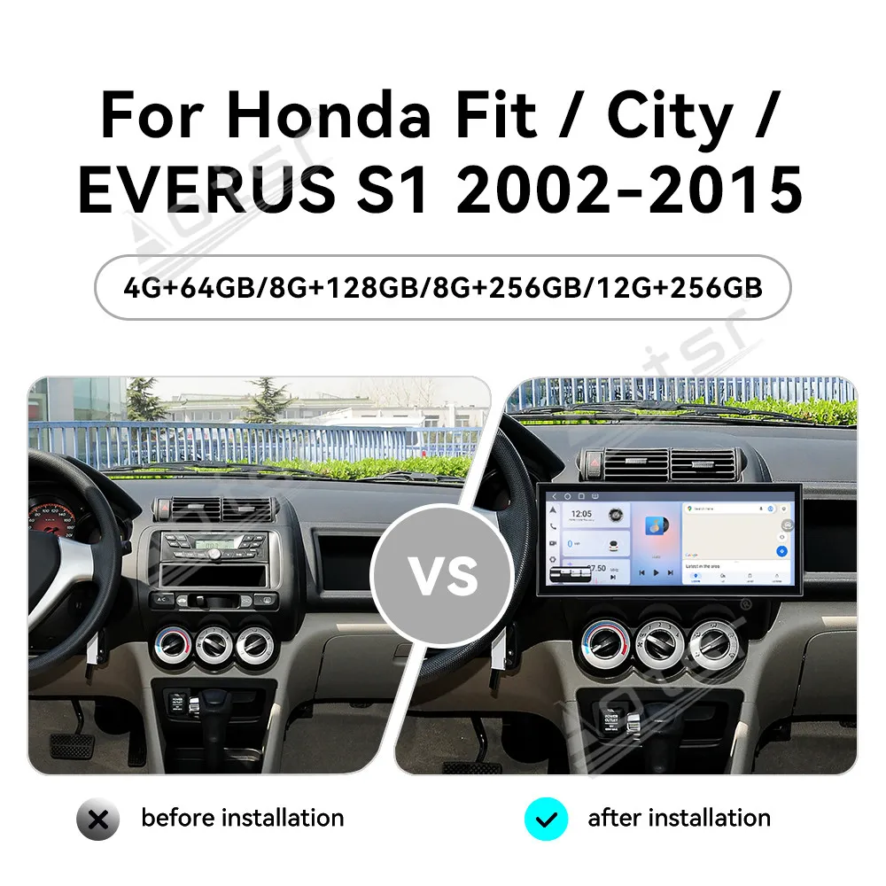 

For Honda Fit City Everus S1 2002-2015 Android 15 15.8'' Car Radio Car Multimedia Video Player GPS Navigation Carplay Unit DSP