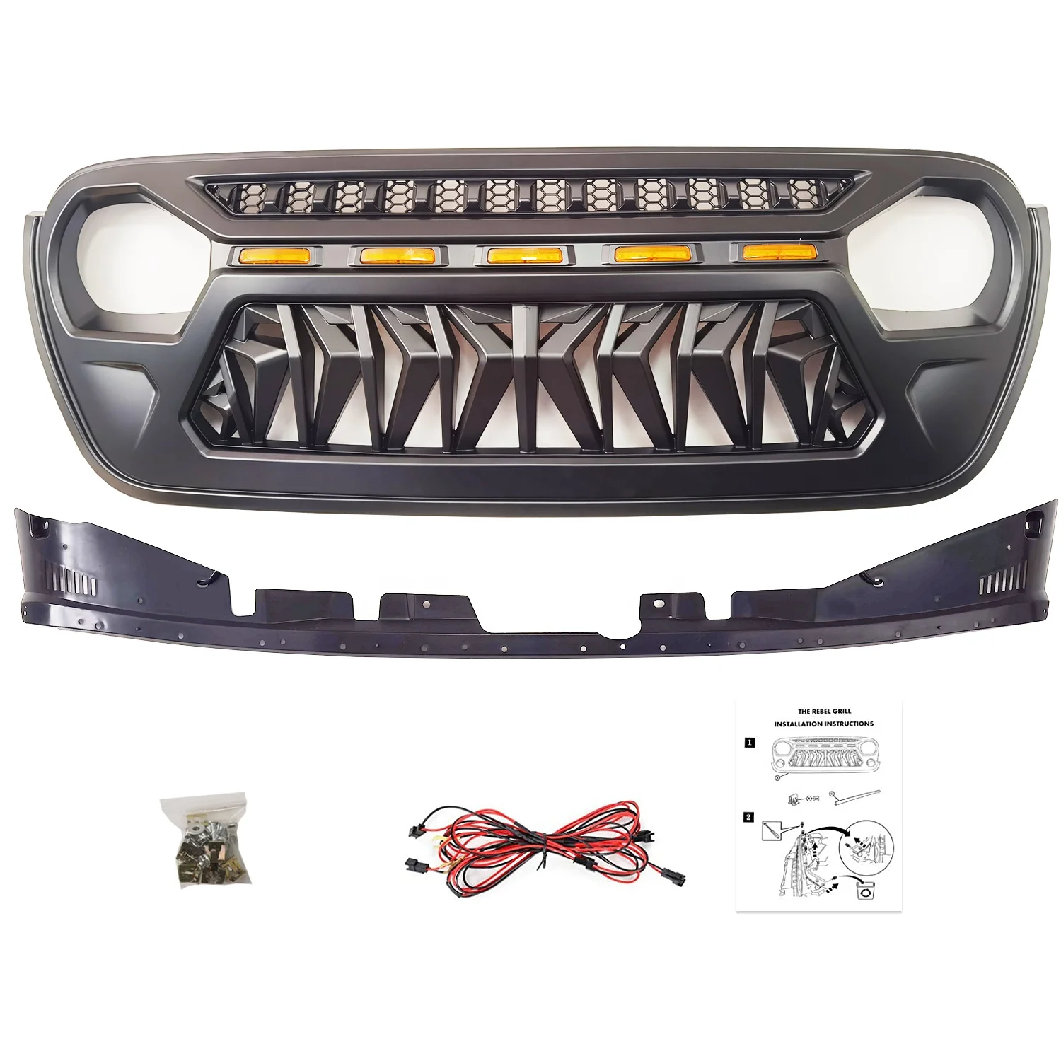 

Front Grille with Amber Lights for Jeep Wrangler JL