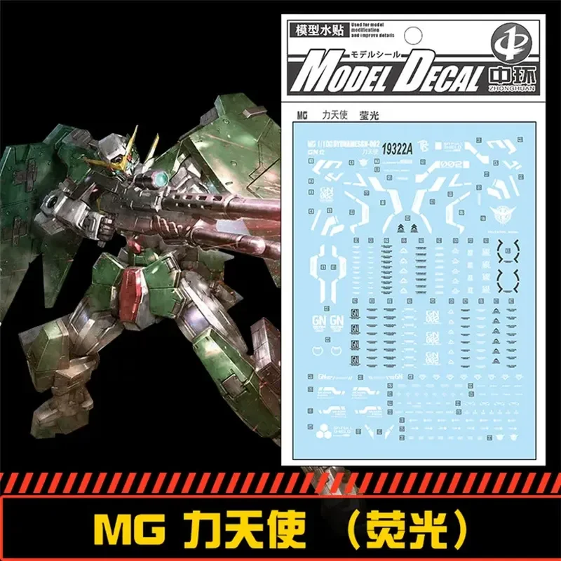 ZhongHuan High-Precision Fluorescent Waterslide Decals for MG GN-002 Dynames Force Angel Hobby DIY Accessories