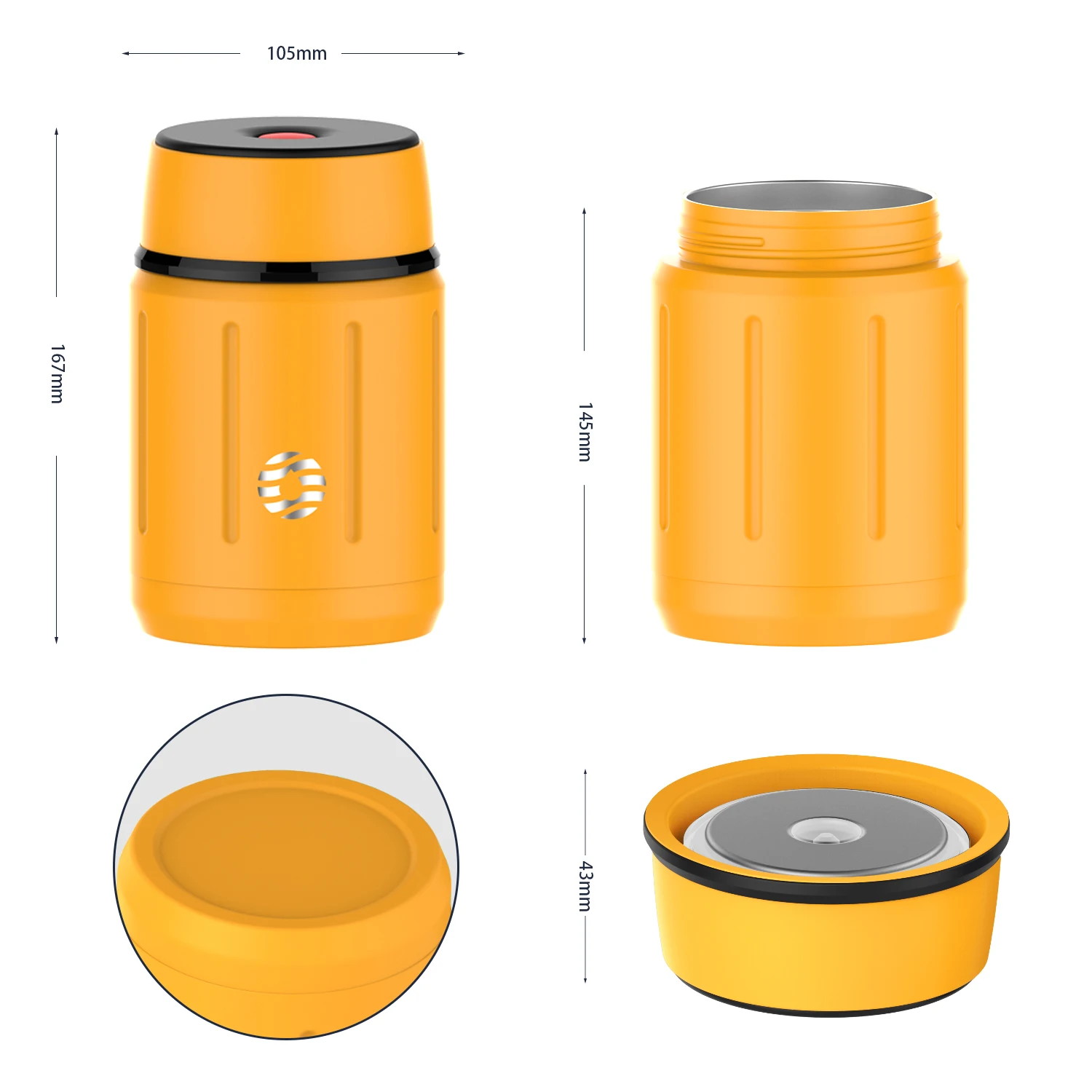 FEIJIAN Food Thermos Vacuum Lunch Box 316 Stainless Steel  Lunch Container 750ML Free Spoon