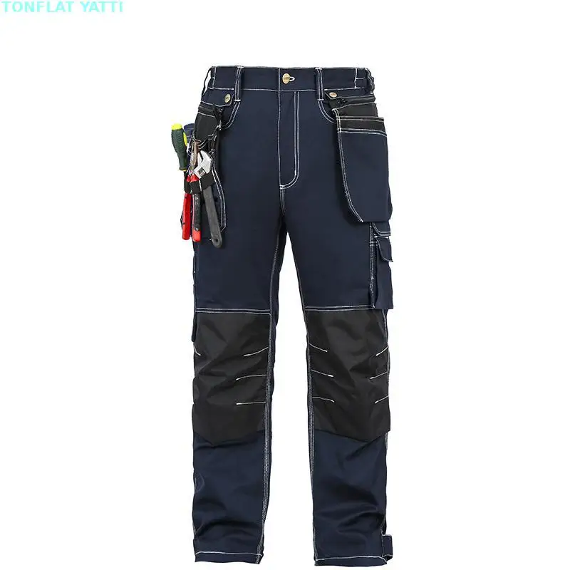 Nieuwe Overall Uniformkleding Heren Carperner 100% Katoenen Duurzame Multi-Pockets Werkbroek Met Eva Kniebeschermers Werkbroek Werkkleding