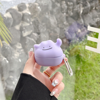 Cute 3D Cartoon Earphone Case For QCY Melobuds ANC HT05 Wireless Bluetooth Earbuds Charge Protective Cover With Keychain