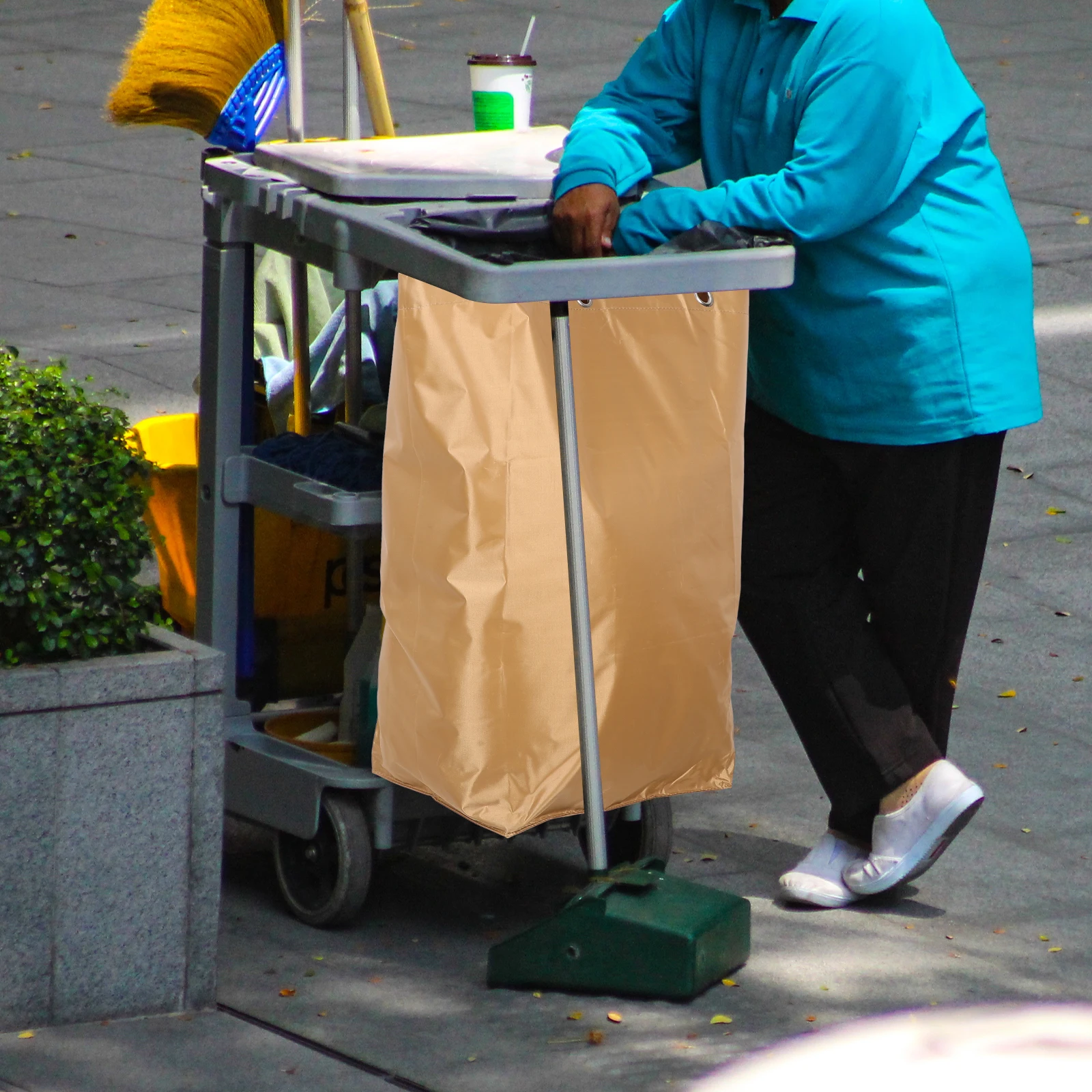 

Clean Car Bag Janitorial Supply Linen Cart Cleaning Bags for Housekeepers Canvas Reusable Spacious Professional Cleaners Home