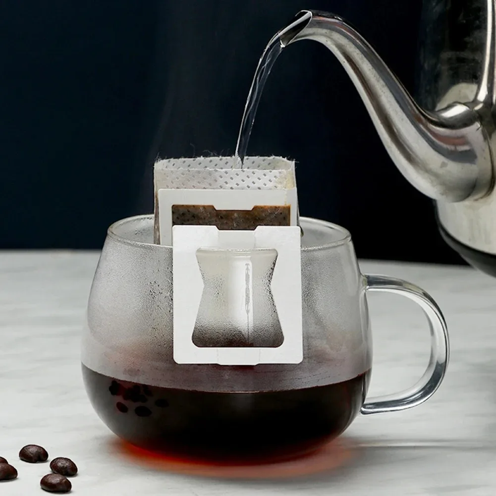 50/100/200Pcs Coffee Filter Paper Bags Disposable Drip Coffee Bag Portafilter Hanging Ear Espresso Coffee Accessories Tea Tool