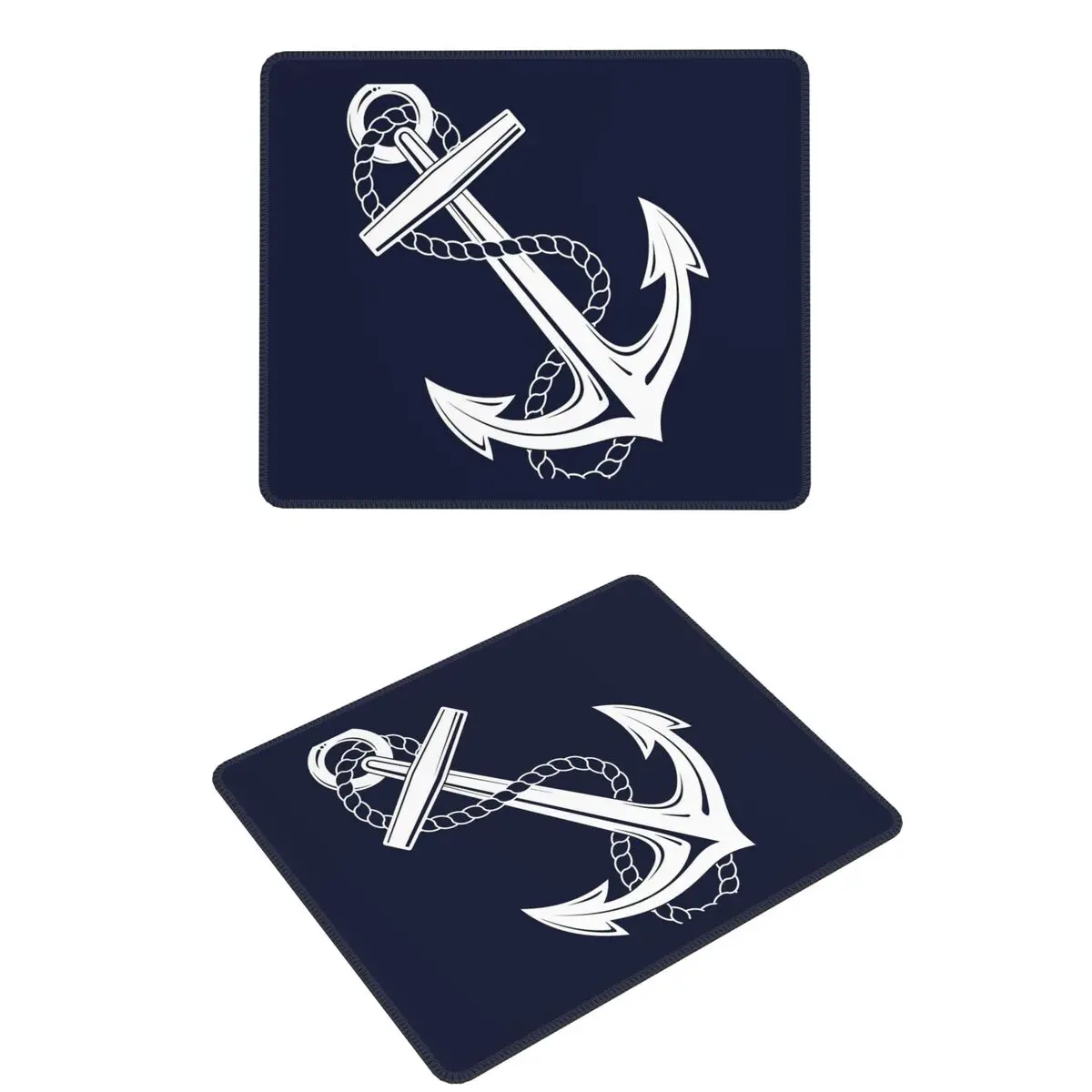 

Якорь Морской белый и темно-синий коврик для мыши Компьютерная клавиатура Коврик для мыши Игровой настольный коврик для ПК Коврики для офисного стола