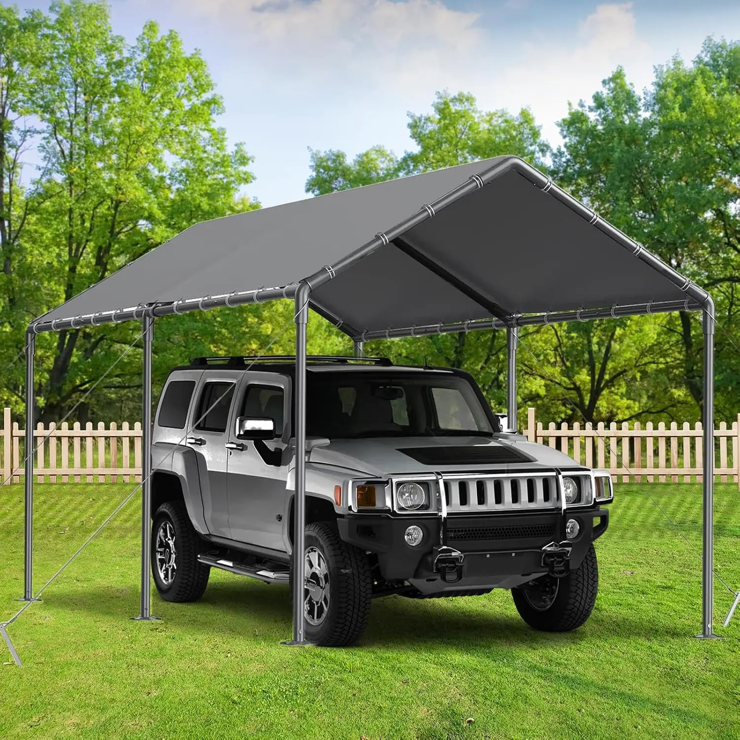 Outdoor Carport 10x20ft Heavy Duty Car Tent, Portable Garage Canopy Storage Shed, All-Season Tarp Tent for Car, Party, Custom