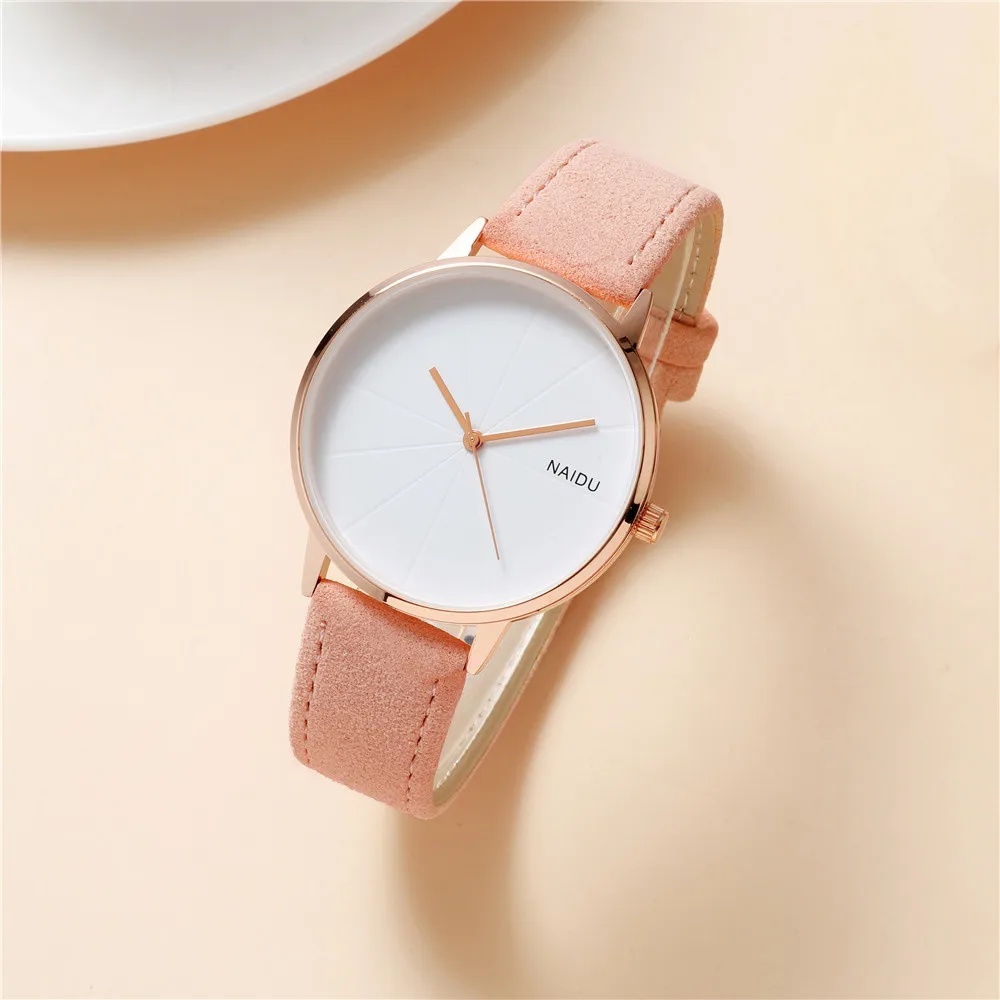 2pcs/set fashion simple pu leather women quartz casual watch