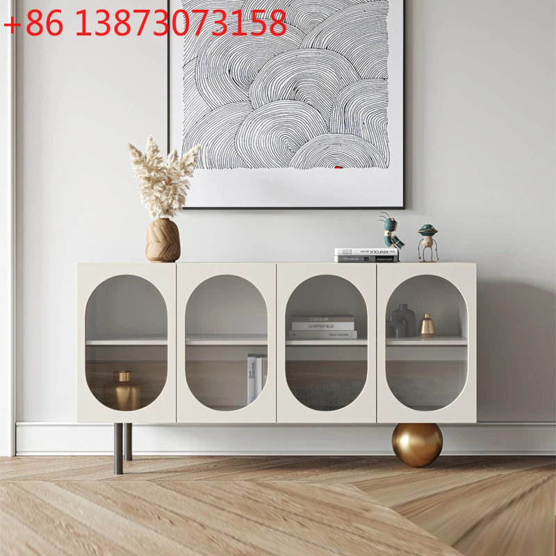 

Italian minimalist light luxury dining side cabinet modern simple living room wine cabinet against the wall storage locker