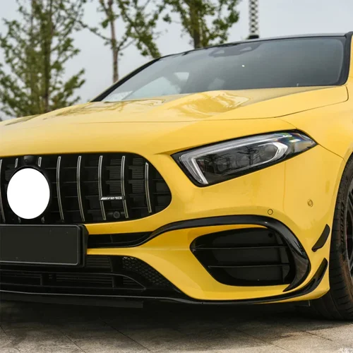 Imagen 2 del producto Alerón de labio de parachoques delantero de coche para mercedes-benz Clase A W177 A45 AMG 2019-2021 cubierta protectora divisor de hoja inferior kit de carrocería