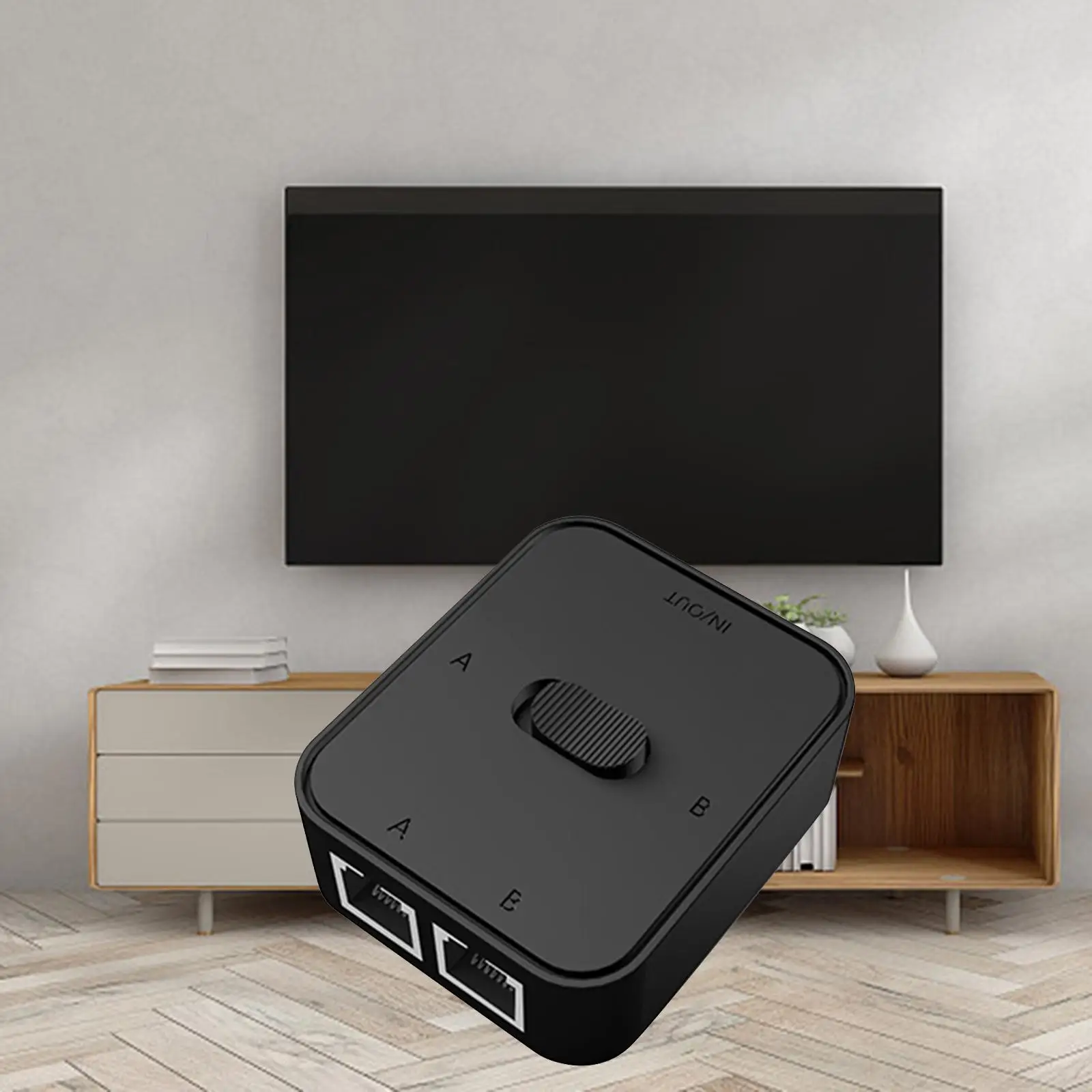 

Ethernet Network Switcher 2 Port Switch Box Convenient Use Adapter Connector Durable Easy to Carry 2 in 1 Portable for Desktop