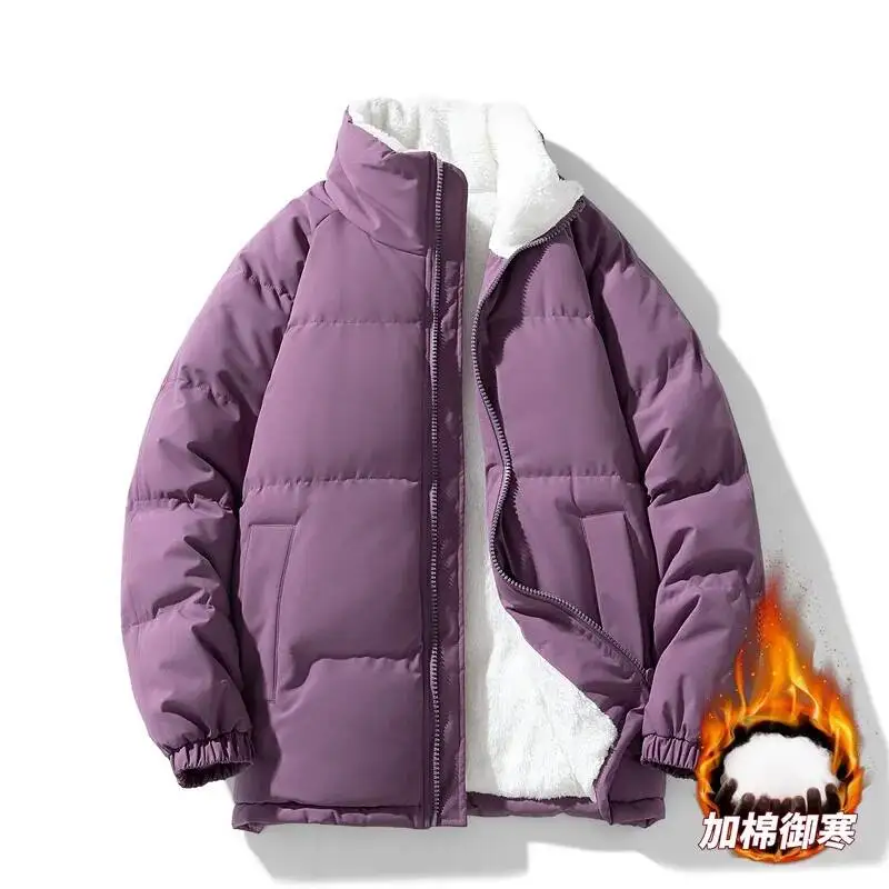 سترة شتوية سميكة عصرية مريحة من القطن القطيفة على طراز منفذ سترة كاجوال فضفاضة للرجال والنساء