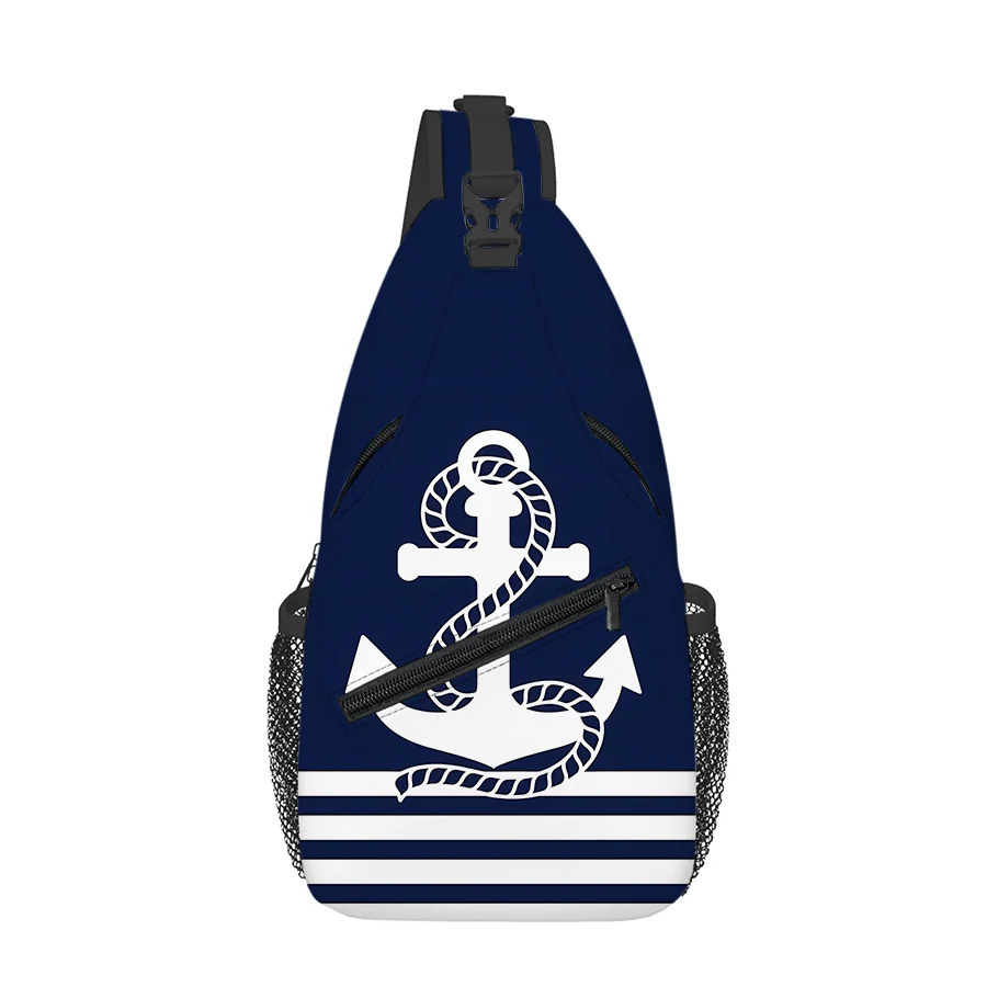 Sea Vessel Emblem Pattern Chest Bag Boy/Girls Best Gift 2D Cartoon Large Capacity Outdoor Sports Leisure Fashion Messenger Bag