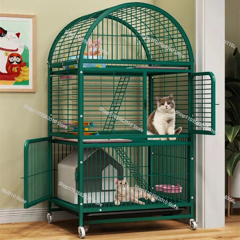 Cat cage villa Indoor household with toilet Dome space Cat house nest Small cat cage
