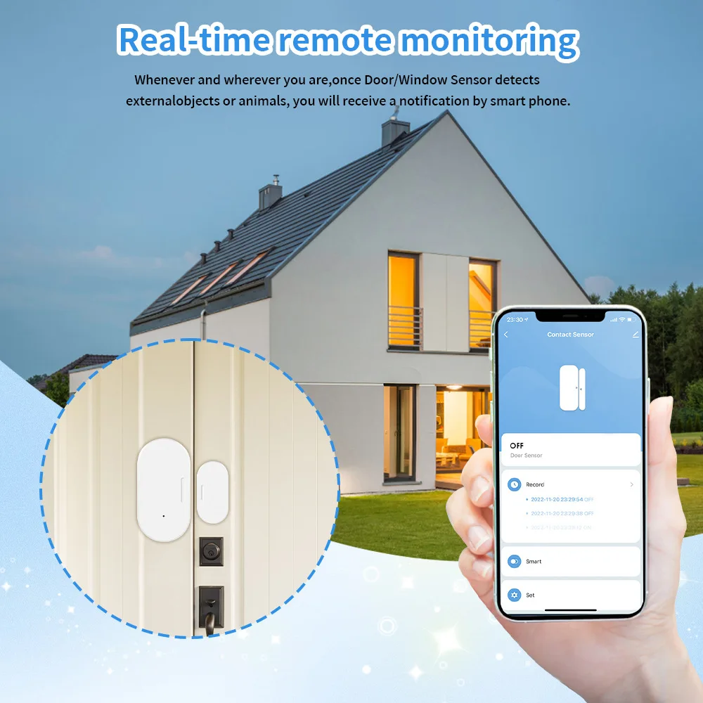 eWeLink App ZigBee Smart Door Window Sensor Smart Home Automation Door Open Closed Detector for Alexa Google Home Assistant