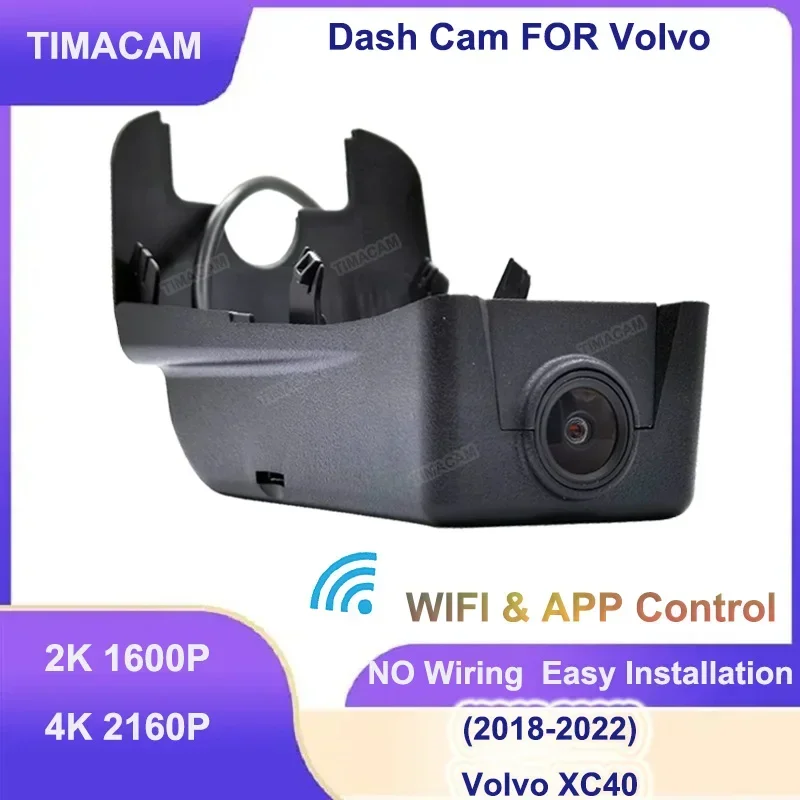 

TIMACAM 2K 4K 2160P Wifi Dash Cam Front and Rear Camera Car DVR Driving Recorder For Volvo XC40 2018 2019 2020 2021 2022 Dashcam