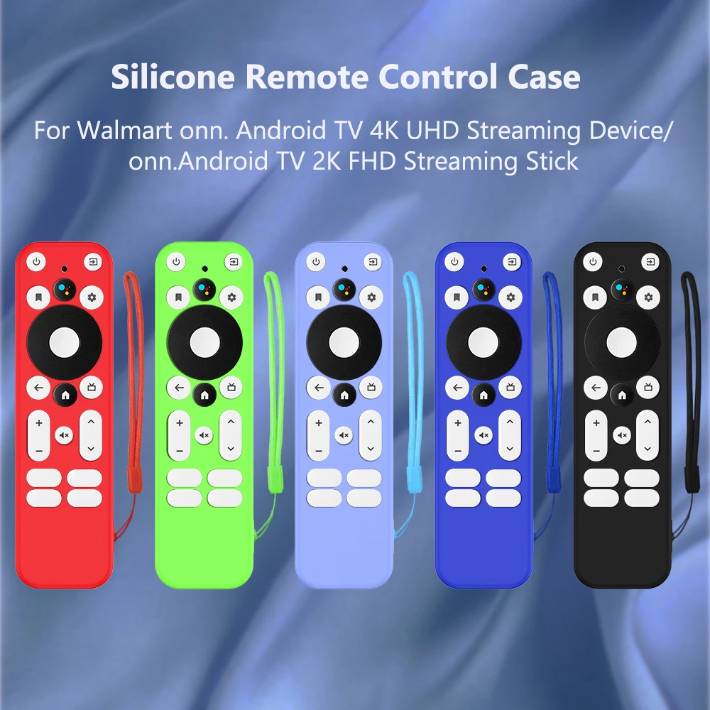 Silicone TV Remote Control Protective Sleeve All-inclusive TV Remote Control Case Dust-proof for Walmart Onn. Android TV 2k Fhd