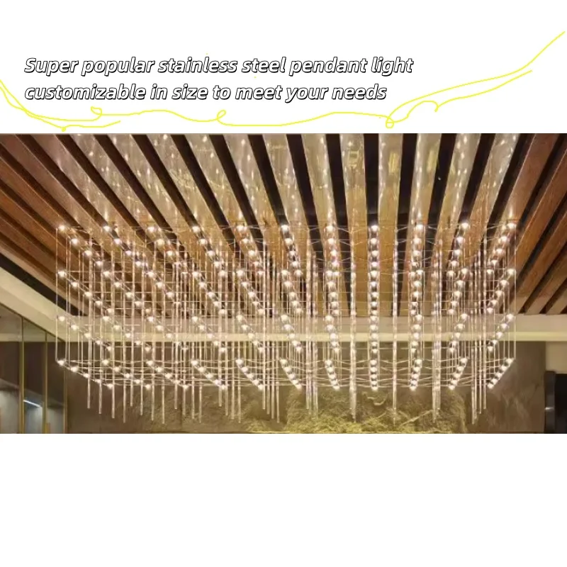 Top Selling 2025 Luxury Stainless Steel Crystal Living Room Chandelier Villa Dining Room Starry Sky Firefly Chandelier