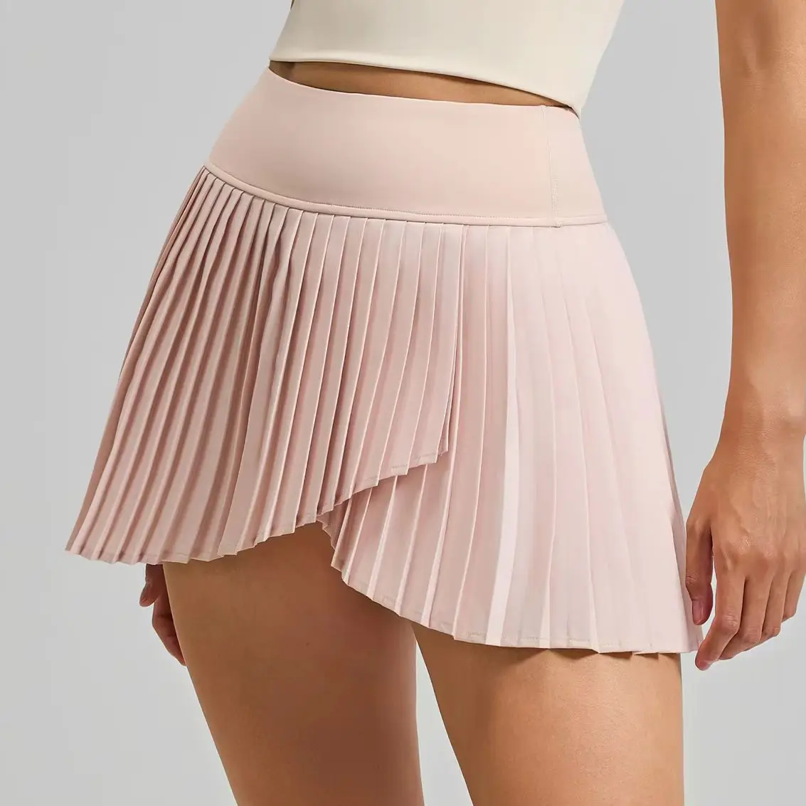 Women High Waist Pleated Tennis Skirt with Shorts Inner Liner Fake Two Piece Skort Quick Dry Golf Gym Workout Sports Skirts