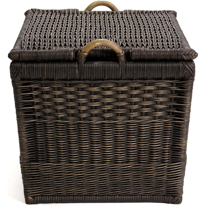 Lift-Off Lid Wicker Storage Basket, Medium, 20 in L x 15 in W x 14 in H,