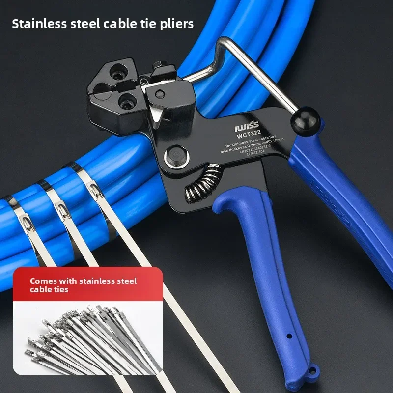 Self-locking Steel Tie Tensioner, 304 Stainless Hand Gun Plier Bundling Cutting Metal Strap