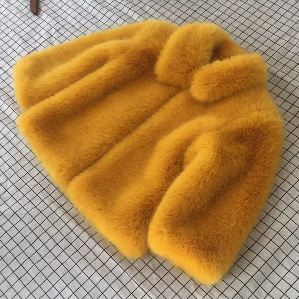 

Осенне-зимнее новое меховое пальто для девочек, корейская версия, шуба из искусственного лисьего меха, детская утолщенная детская куртка