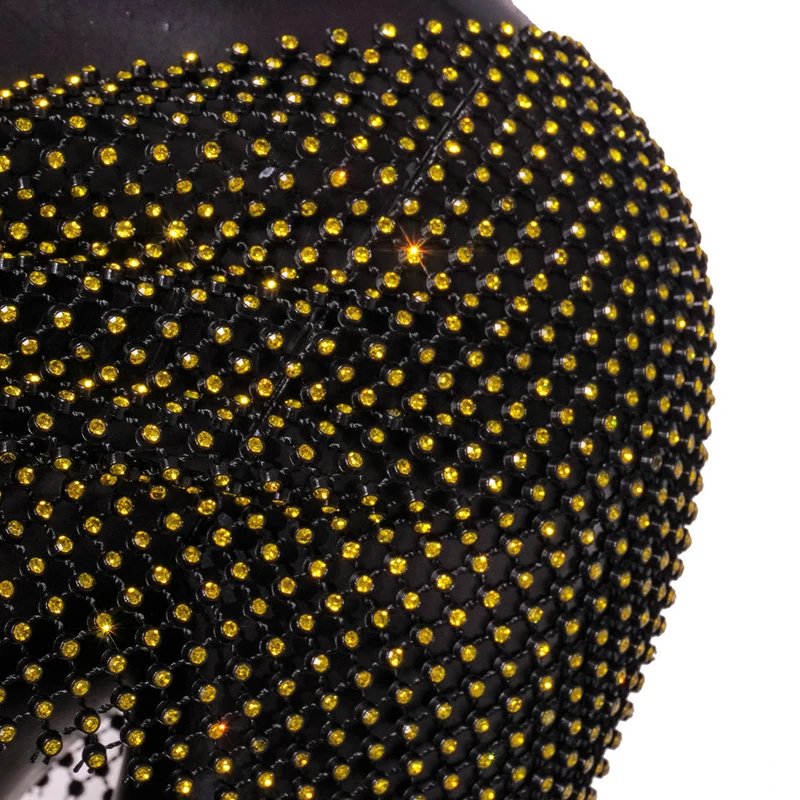 Fishnet strass bodycon mini vestido feminino fora do ombro manga recorte sem costas com nó torcido anel de metal divisão lateral para festa