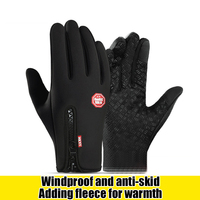 Winter Gloves For Men Waterproof Windproof Cold Gloves Snowboard Motorcycle Riding Driving Warm Touchscreen Zipper Glove