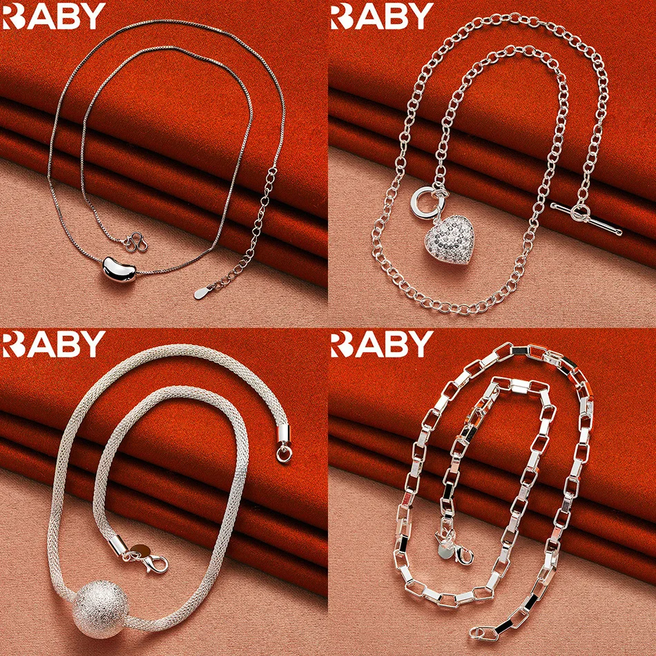 

URBABY 925 Sterling Silver 45cm Geometric Necklace For Women Men Creativity Gifts Street All-match Party And Daily Wear