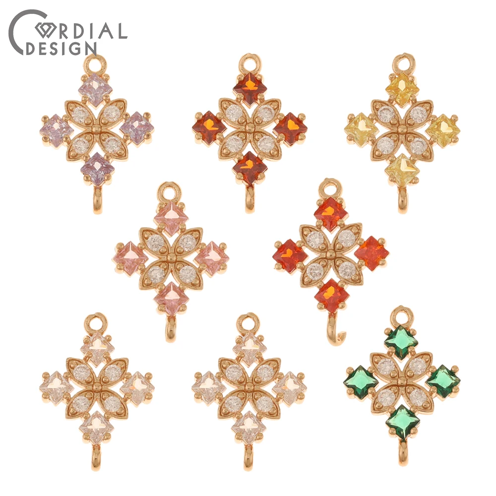 

Cordial Design 50Pcs 14*19MM DIY Making/CZ Connectors/Jewelry Accessories/Flower Shape/Hand Made/Jewelry Findings & Components