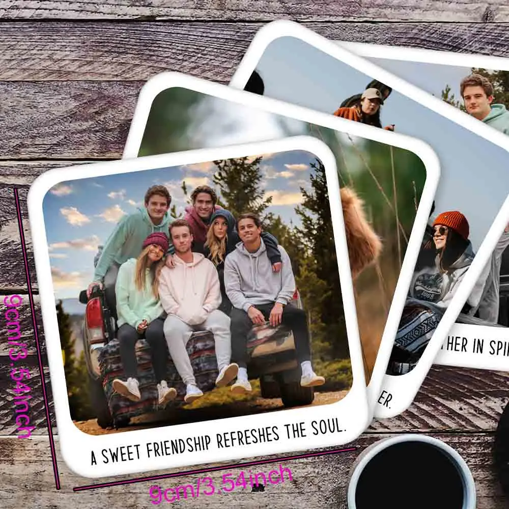 Customize personalized coaster photos and text information. Present university coaster gifts. Father's Day. Friends. Mother's Da