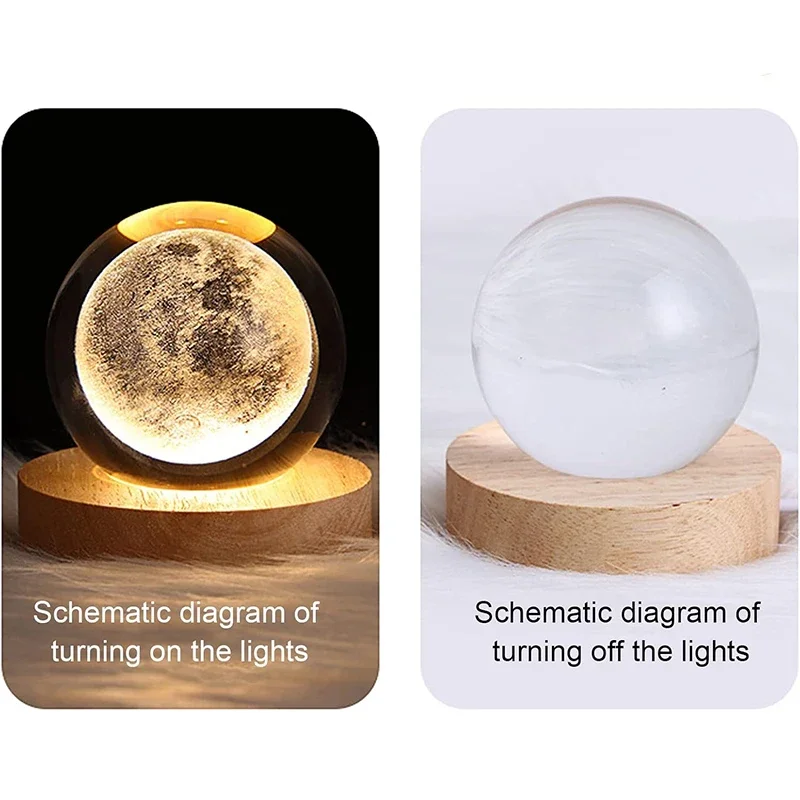 Unique 3D Crystal Ball Lamp with Galaxy and Planetary Projections USB Night Light for Cozy Atmosphere plasma ball