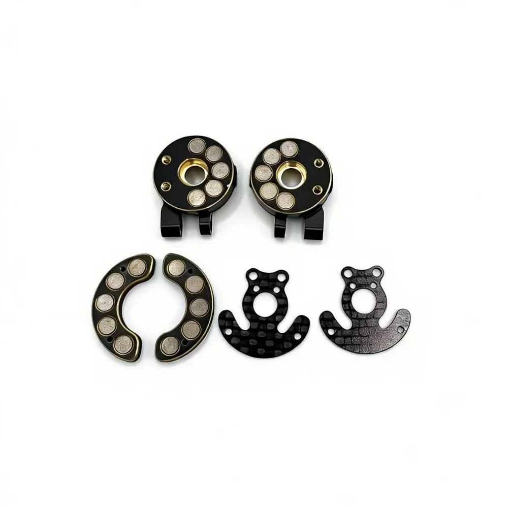 

Brass Tungsten Steel Kunckles With Carbon fiber Brass Tungsten Steel Counterweight Fit 1.3 Wheel for TRX4M Upgrade parts