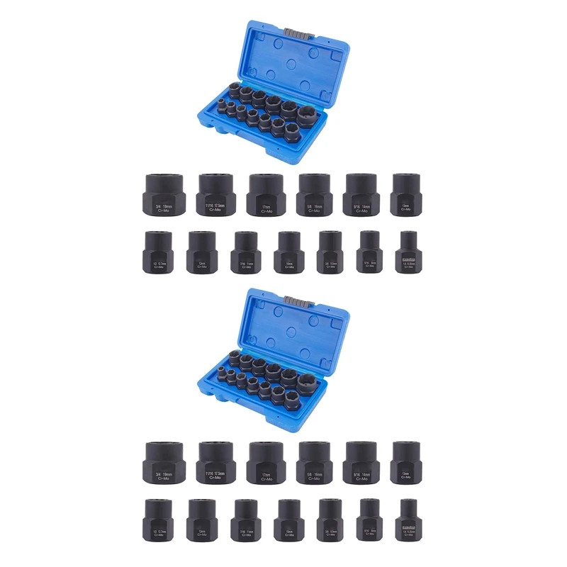 

26-Piece Impact Bolt Nut Remover Set, Nut Extractor Socket, Bolt Remover Tool Set