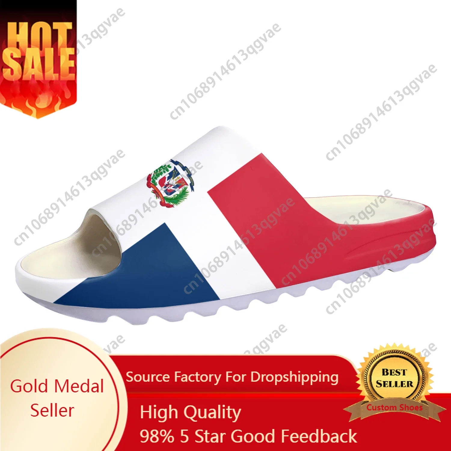 

Dominican Republic Flag Soft Sole Sllipers Home Clogs Step on Water Shoes Mens Womens Teenager Beach Customize on Shit Sandals