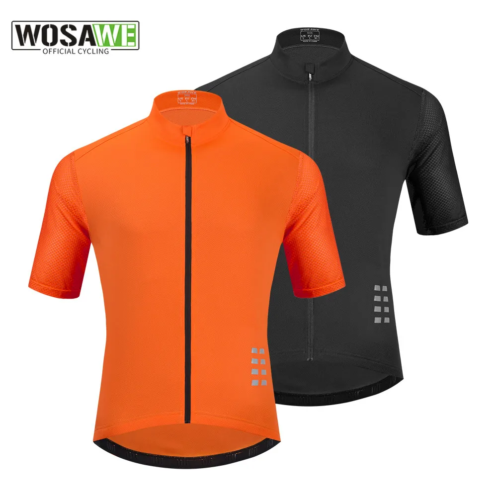 WOSAWE Men Cycling Jersey Mesh MTB Maillot Bike Shirt Downhill Jersey Breathable Pro Team Mountain Bicycle Cycling Clothing