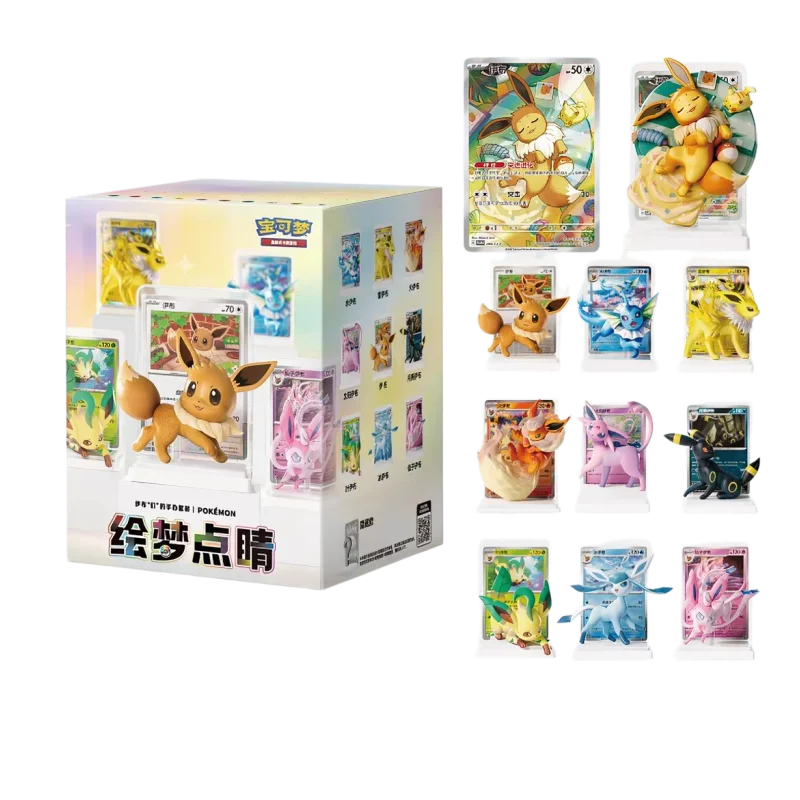 Auf Lager Original PKM PTCG Dream Painting Eevee & Friends Figurenset Kollektion Vol.3 Serie Sammelüberraschung Modellspielzeug