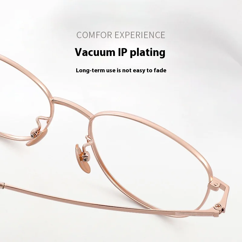 Ретро овальное стекло из титанового сплава, женская мода, маленькое лицо, широкий край, дизайн, оптическая оправа для очков по рецепту, близорукость, дальнозоркость