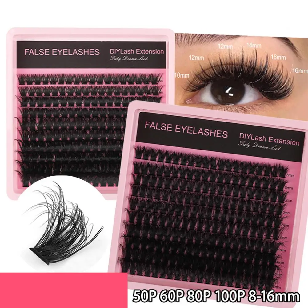 Messy false eyelashes natural Fluffy Thick Lashes Clusters Individual Lashes Extensions DIY False Eyelashes Makeup tool