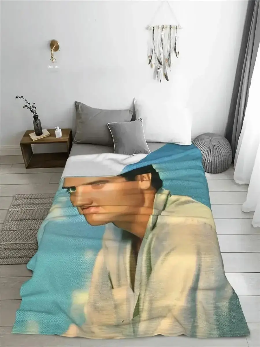 بطانية إلفيس بريسلي للموسيقي من الصوف المرجاني دافئة للغاية للسفر أو الديكور