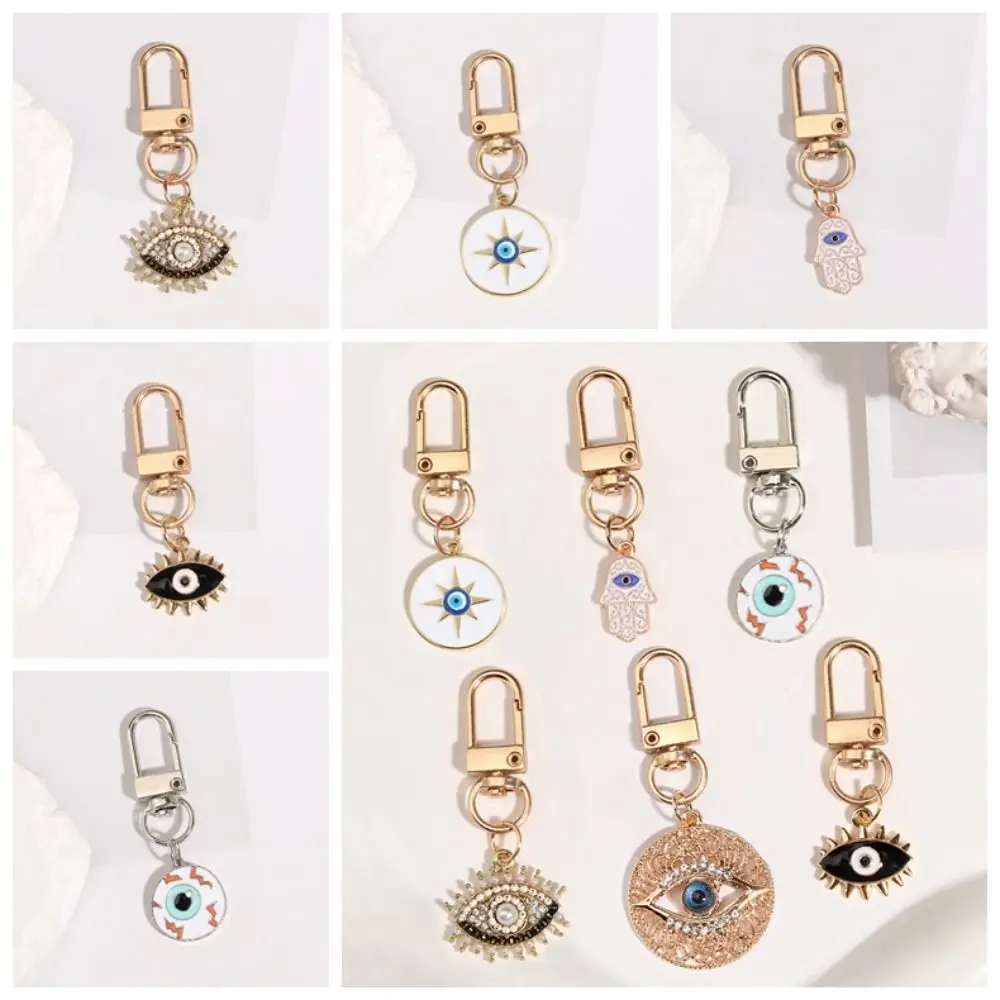 Indelible Evil Eye Keychain Sturdy Decorate Eye of Horus Keychain Cartoon Durable Hamsa Hand Keyring Key Ring Holder