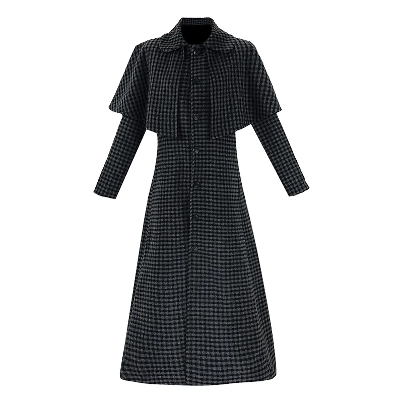 TV 수요일 시즌 2 코스프레 의상 성인 유니섹스 오버코트 체크 무늬 롱 코트 캐주얼웨어 유니폼 할로윈 카니발 의상