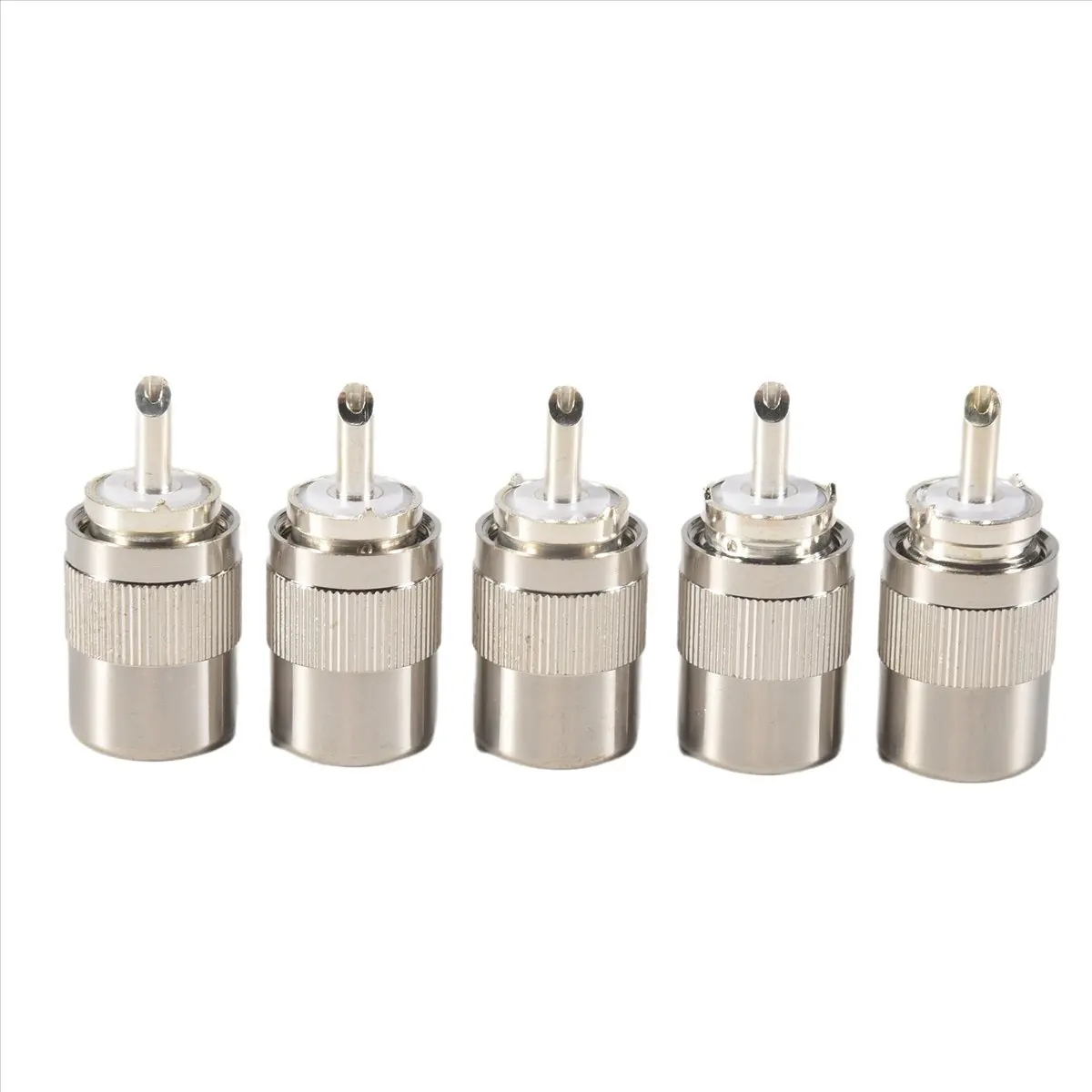 DTDT hot-5Pcs Connector UHF Male PL259 Plug Solder RG58 RG142 LMR195 RG400 Cable Silver
