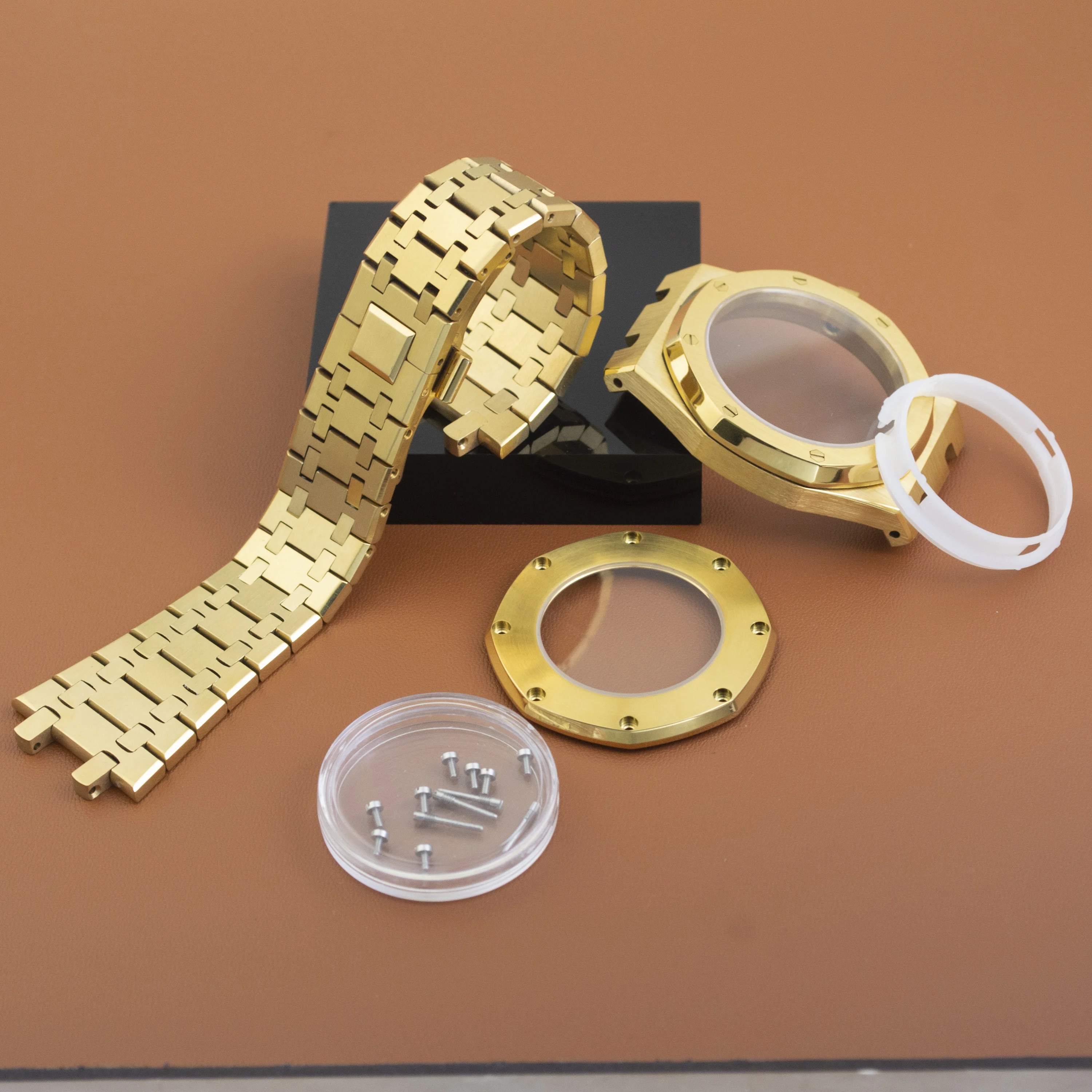 

41mm watch case nh35 stainless steel bracelet sapphire glass 10bar waterproof for NH35 NH36 movement 31.8mm dial royal oak case