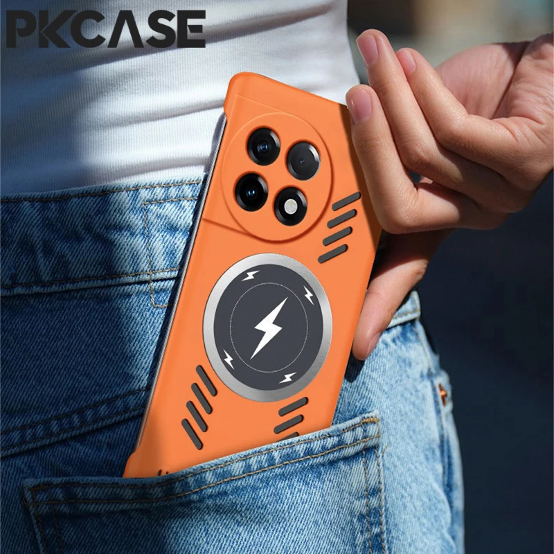 PKCASE المغناطيسي تبديد الحرارة جراب هاتف ل One Plus 13T 13R 13 12R 12 11R 11 10T 10R 10 Ace 5 Ultra 3 2 Pro Nord CE4 غطاء
