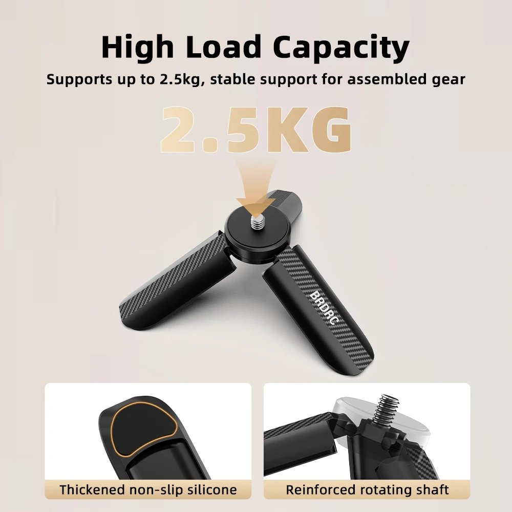 BRDRC Mini-Tischstativ mit 1/4-Zoll-Schraube für DJI Pocket 4 4P/Insta360 Luna Ultra Kamera Video Vlog Grip Zubehör – Detail 4