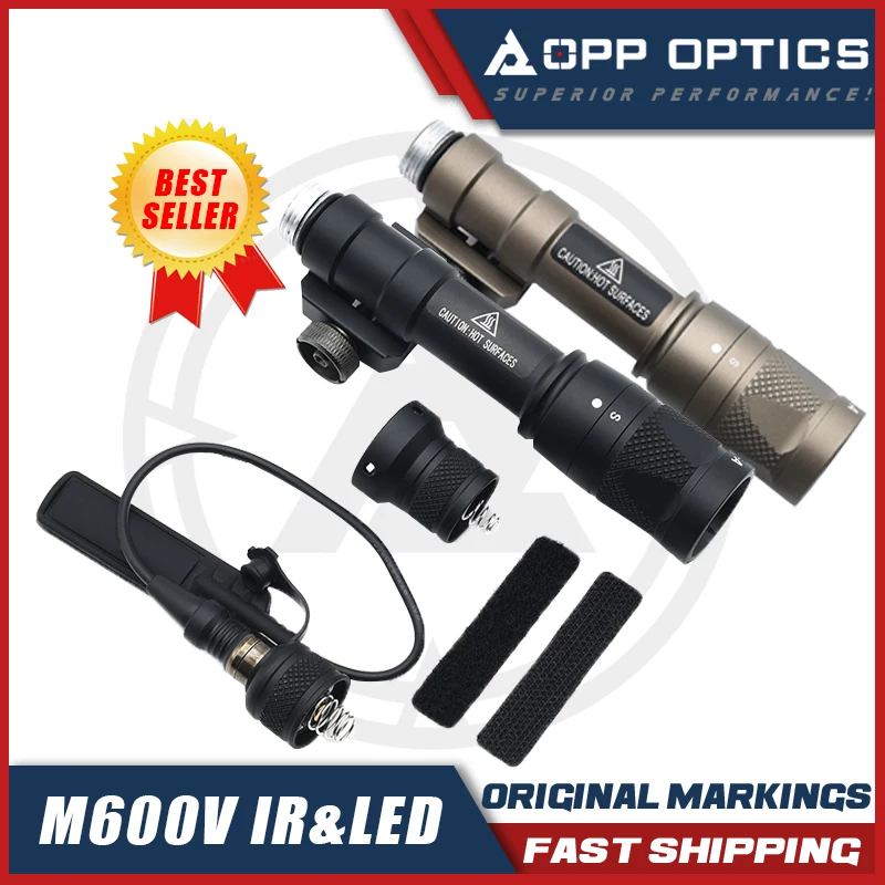 M600V IR LED Tactical Scout Flashlight Momentary Constant Strobe Weaponlight Fits 20mm Picatinny Rail with Original Markings