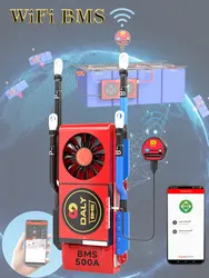 Daly WiFi BMS Lifepo4 4S 8S 16S 60A 80A 100A 120A 150A Smart BMS Battery Pack Li-ion 2.4Hz 4G WiFi UART Communication APP