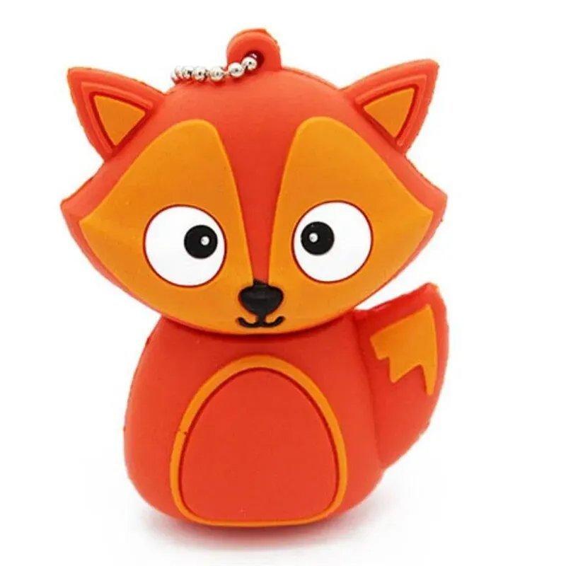 JASTER Cute Fox USB Flash Drive 64GB Cartoon Animal Memory Stick Creative Gift Pen Drive Real Capacity External Storage Pendrive