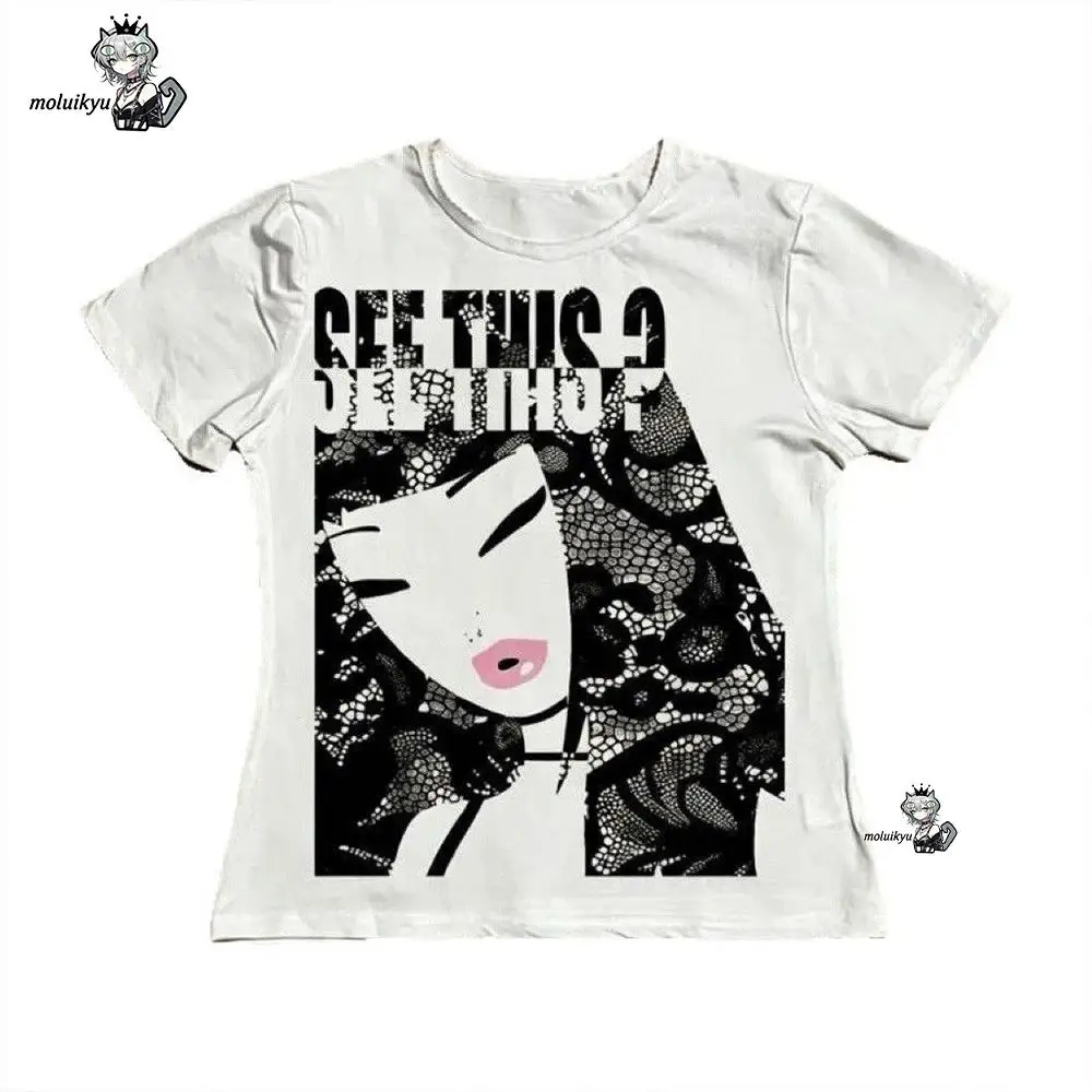 Japanese Harajuku Kawaii Star Y2K Top Emo Women 2000S Tailored Top 90S Retro 2026 Spring Girl Gothic Garbage Rock Hip-Hop Hottie